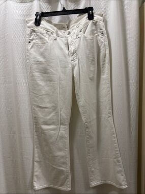 Madewell mid rise kick flare.  White denim jeans.  Sz 28.  Like New